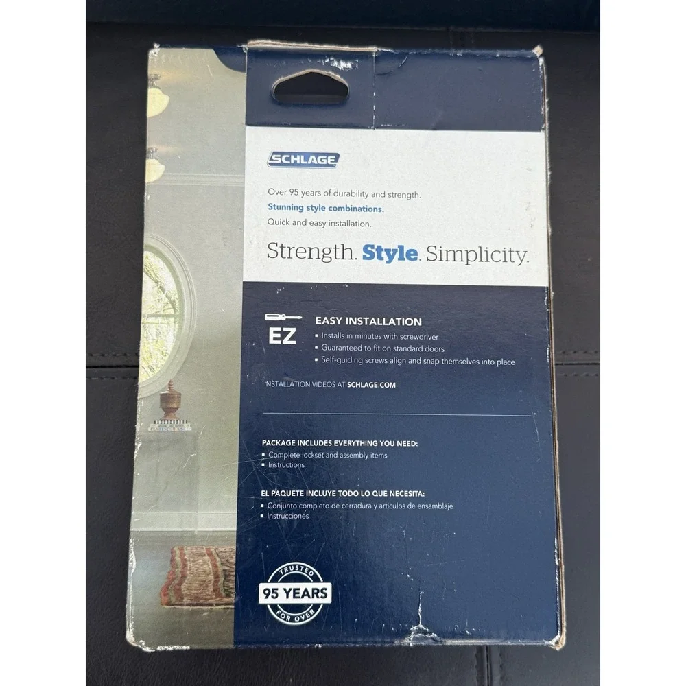 Schlage Hall & Closet Merano Lever Satin Nickel‎ F10 MER 619